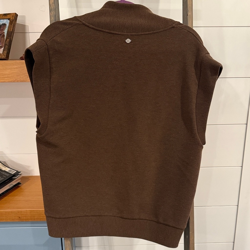 Sleek Women's Brown Zip-Up Muscle Shirt by Calia - Picture 2 of 3